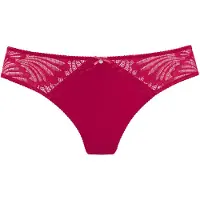 s.Oliver String "Sophie", Damen, Gr. 32/34, rot, Spitze, Obermaterial: 88% Polyamid, 12% Elasthan, Unterhosen String, mit feiner Spitze