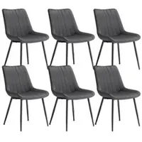 Songmics Esszimmerstuhl 6er Set, Küchenstuhl, bis 120 kg belastbar