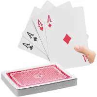Relaxdays 2 x Jumbo Pokerkarten, 108 Karten, wasserfeste XXL-Kunststoffspielkarten, Spaßgeschenk oder Deko,18 x 13 cm, bunt