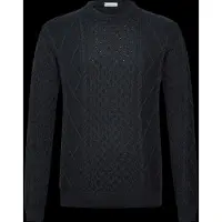 KnowledgeCotton Apparel - Cotton Cable Crew Neck - Wollpullover Gr M blau