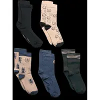 Minymo Socks w. Pattern (5-pack) army green (912) 19\\22
