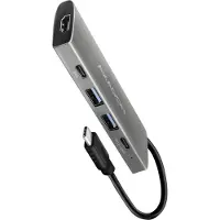 Axagon HMC-5G21 USB 10Gbps hub, 2x USB-A, 2x USB-C, HDMI 4k/30Hz, PD 60W, USB-C Kabel, Kabelgebunden, USB 3.2 Gen 2 (3.1 Gen 2) Type-C, 60 W, Grau, 10 Gbit/s, 4K Ultra HD