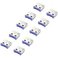 Renkforce USB-A Port Schloss RF-4695230 10er Set Silber-Blau RF-4695230