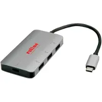 Roline USB 3.2 Gen 1 Hub, 3fach, Typ C Anschlusskabel (PD+Data)