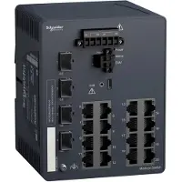 Schneider Electric Modicon Managed Switch, 16 Ports für Kupfer (16TX 10/100 Mbit/s) + 4 Gigabit SFP-Ports (100/1000 Mbit/s) MCSESM203F4LG0