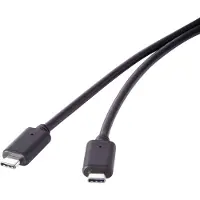 Renkforce USB-Kabel USB 3.2 Gen2x2 USB-C Stecker, USB-C Stecker 1.00 m Schwarz vergoldete Steckkontakte RF-4381071