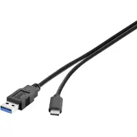 ROLINE GREEN GREEN USB 3.2 Gen 1 Kabel, USB A-C, ST/ST, schwarz, 1 m