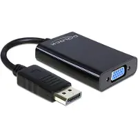 DeLOCK 65439, VGA (D-Sub), DisplayPort, Männlich, Weiblich, Schwarz