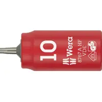 Wera 8767 A VDE HF TORX Zyklop Bitnuss, isoliert, mit 1/4 zoll-Antrieb, mit Haltefunktion, TX 10 x 36 mm - 05005920001