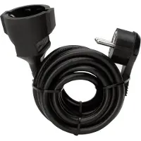 Kopp 143505080 Verlängerung, Schutzkontakt-Winkelstecker, extra flach (8mm) und Schutzkontakt-Kupplung mit 2m Leitung, erhöhter Berührungsschutz - 5 Stück