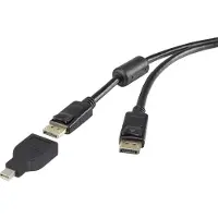 Renkforce Mini-DisplayPort / DisplayPort Adapterkabel Mini DisplayPort Stecker, DisplayPort Stecker 1.80 m Schwarz RF-3
