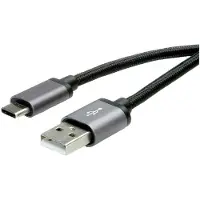 Roline USB 2.0 Kabel, Typ C - Typ A, ST/ST, schwarz, 3 m