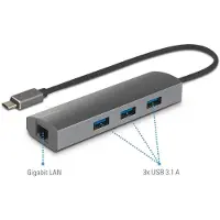 Renkforce Netzwerkadapter/Hub 1 GBit/s USB-C (USB 3.2 Gen 1), Gigabit-LAN (1 Gbit/s), USB-A (USB 3.2 Gen 1)