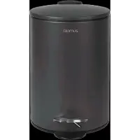 Blomus -TUBO- Treteimer aus pulverbeschichtetem Stahl, Anthrazit, 3L Fassungsvermögen, Smart-Close-System, entnehmbarer Eimer, exklusives Badaccessoir