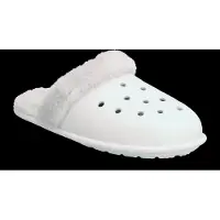 Crocs Pantoffel "Classic Fuzz Scuff", Damen, Gr. 36, Warmfutter, weiß (sanftes weiß), Croslite, Schuhe Pantoffel, mit gepolsterter Innensohle, Topseller