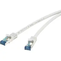 Renkforce RF-4145289 RJ45 Patchkabel CAT 6a S/FTP 5.00 m Grau mit Rastnasenschutz, Flammwidrig 1 St.