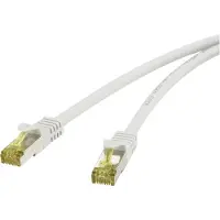 Renkforce RF-4149873 RJ45 Patchkabel CAT 6a S/FTP 10.00 m Grau mit Rastnasenschutz, Flammwidrig 1 St.