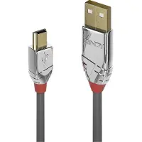 Lindy 36632, 2 m, USB A, Mini-USB B, USB 2.0, 0,48 Gbit/s, Grau
