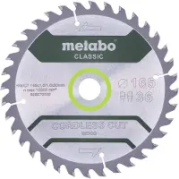 Metabo Sägeblatt cordless cut wood - classic 165, WZ- Blister - 628650000