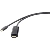 Renkforce USB-C / HDMI Adapterkabel USB-C Stecker, HDMI-A Stecker 0.50 m Schwarz UHD 4K @ 60 Hz RF-4531590 USB-C-Dis