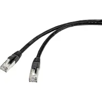 Renkforce RF-4538208 RJ45 Patchkabel CAT 6a S/FTP 60.00 m Schwarz für Außenbereich geeignet 1 St.