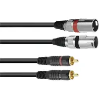 Omnitronic Adapterkabel 2xXLR(M)/2xCinch 6m sw