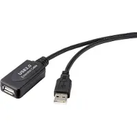 Renkforce USB-Kabel USB 2.0 USB-A Stecker, USB-A Buchse 20.00 m Schwarz Aktiv mit Signalverstärkung RF-4535088