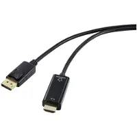 Renkforce DisplayPort / HDMI Adapterkabel DisplayPort Stecker, HDMI-A Stecker 2.00 m Schwarz RF-5179188 DisplayPort-Kab