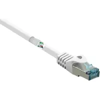 Renkforce RF-5043912 RJ45 Patchkabel CAT 6a S/FTP 10.00 m Weiß mit Rastnasenschutz, Flammwidrig 1 St.
