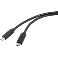 Renkforce USB-C Kabel USB4 USB-C Stecker, USB-C Stecker 1.00 m Schwarz doppelt geschirmt RF-5241746