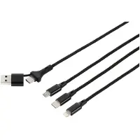Renkforce USB-Ladekabel USB 2.0 USB-A Stecker, USB-C Stecker, USB-Micro-B Stecker, Apple Lightning Stecker, USB-C Ste
