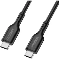 Otterbox Standard USB-C auf USB-C Schnelllade Kabel, Ultra-Robust und getestet auf Biegsamkeit, Ladekabel für Smartphone und Tablet, 1M, Schwarz