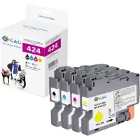 G&G Kompatibel mit Brother 424 Druckerpatronen Multipack LC-424VAL schwarz, cyan, magenta, gelb, Magenta, Cyan, Schwarz, Gelb, 16 ml, 24 ml, 4 Stück(e), 750 Seiten, Multipack