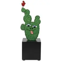 Goebel Sammelfigur "Figur James Rizzi -Cactus in Texas", grün (bunt), B:7cm H:22cm T:7,5cm, Porzellan, Dekofiguren, Sammelfigur