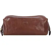 The bridge Story Viaggio Leder-Kulturbeutel 22cm Braun/Gold