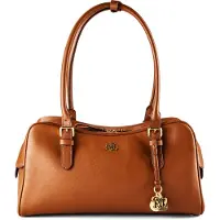 Ralph Lauren für Damen. 431P06068001 Marcy Satchel-Tasche aus braunem Leder (OSFA), Beige, Lässig