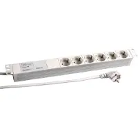 EFB Elektronik EFB 691689K 19” 1HE Steckdosenleiste 6 x CEE 7/3 mit Gerätevollschutz, RAL7035
