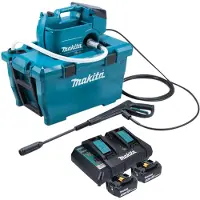 Makita DHW 080 PF2K Akku Hochdruckreiniger 36 V ( 2x 18 V ) 80 bar 380 l/h Brushless + 2x Akku 3,0 Ah + Doppelladegerät
