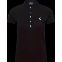 Ralph Lauren für Damen. 211B18200011 Elastisches Slim Fit Poloshirt schwarz (L), Sportlich, Baumwolle, Ärmellos / Hosenträger