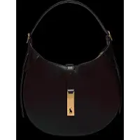 Ralph Lauren für Damen. 428944017001 Polo ID Schultertasche aus Leder klein schwarz (OSFA), Lässig