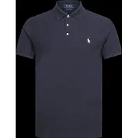 Ralph Lauren für Herren. 710B13479005 Kundenspezifisches Slim Fit marinefarbenes Pique-Poloshirt (XL), Lässig, Baumwolle, Kurzarm
