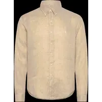 Ralph Lauren für Herren. 710966294520 Beiges Custom-Fit-Leinenhemd (L), Lässig, Langarm