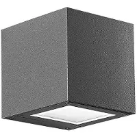 ROSSINI ILLUMINAZIONE Silberne LED-Applikation, 4,5 W, einzelne quadratische Emission, IP65, 4000 K, Anthrazit – Außenwandbeleuchtung aus Aluminiumdruckguss