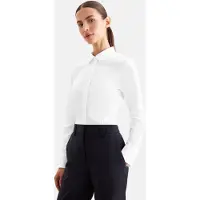 Seidensticker Klassische Bluse , Damen, Gr. L (40), weiß, 96% Baumwolle, 4% Elasthan, unifarben, slim fit, ohne Ausschnitt, Blusen Klassische Bluse, 1/1 Kragen Uni