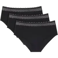 Triumph Midislip "Feel of Modal Midi 3P", Damen, Gr. XS, schwarz, Single Jersey, Obermaterial: 87% Modal, 13% Elasthan, unifarben, körpernah, Unterhosen Midislip, sehr weich, höherer Schnitt