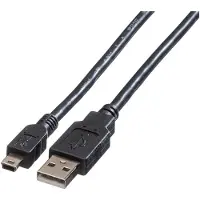 Roline USB 2.0 Kabel, Typ A - 5-Pin Mini, schwarz, 3 m