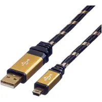 Roline GOLD USB 2.0 Kabel, Typ A - 5-Pin Mini, 3 m