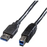 Roline USB 3.2 Gen 1 Kabel, Typ A-B, schwarz, 3 m