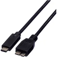 Roline USB 3.2 Gen 1 Kabel, C-Micro B, ST/ST, schwarz, 0,5 m