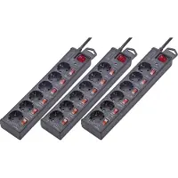 Renkforce RF-3050852 Überspannungsschutz-Steckdosenleiste 6fach Schwarz Schutzkontakt 3 St.